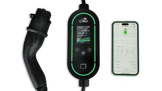 kopen 7kW Portable EV Charger with 2.4-inch LCD Screen 5m Charging Cable and Flame Retardant PC Material online vervaardiging