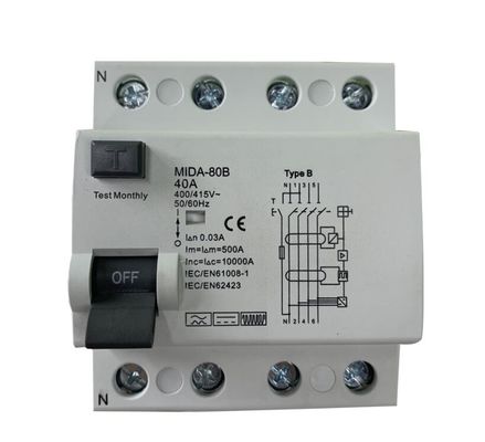 4 de Stroomonderbreker van de de Stroomonderbreker415v 63A 3 Fase van Pool RCD