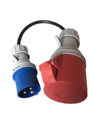 32A 250V 5 Pin To 3 Pin Adapter-de Stopadapter van CEI 60309 voor Rood CEE To Blue EEG