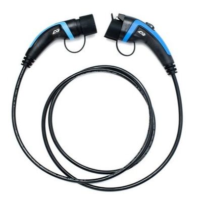 Goede prijs 32A Ce Goedgekeurd Type 1 aan Type - 2 EV het Laden Kabel Blauwe Schakelaarstop online